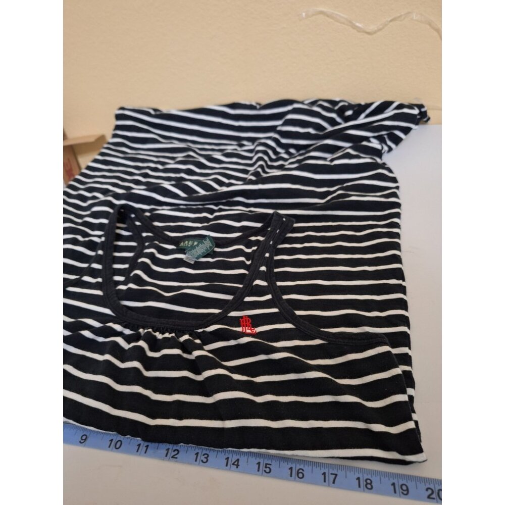 Ralph Lauren Striped Cotton knit tank dress size Large Summer Preppy Pony - Picture 6 of 8